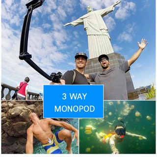 แขนถ่ายภาพ 3way monopod (3in1) สำหรับ Gopro XiaomiYI SJCAM ราคาถูก