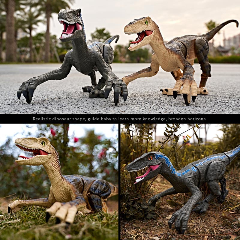 In Stock RC Simulation Dinosaur Intelligent With LED Light Raptor Toy ...