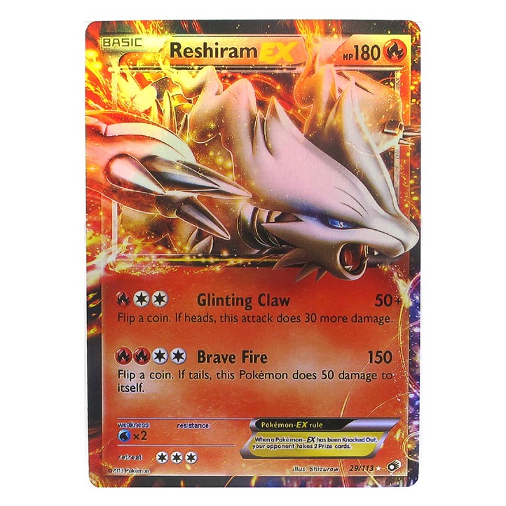 Reshiram EX 29/143 เรชิรัม Pokemon Matt Card ภาษาอังกฤษ