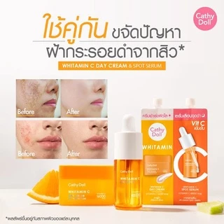 Cathy Doll ไวท์ทามินซีเดย์ครีมแอนด์ไวท์ทามินซีสปอทเซรั่ม 6ml+6ml
