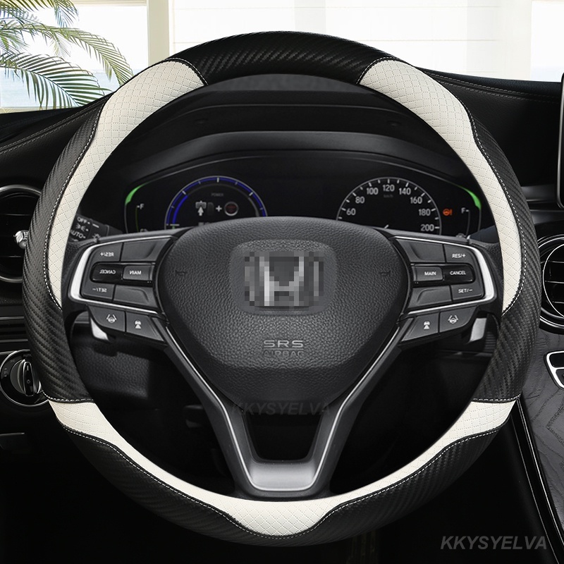 ปลอกหนังหุ้มพวงมาลัยรถยนต์ คาร์บอนไฟเบอร์ 36 ซม. สําหรับ HONDA CIVIC 2004 2006 2007 2008 2009 2012 2013 2014
