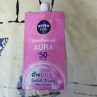 ( 1 ซอง) นีเวีย ซัน NIVEA Sun Protect &amp; White Aura Serum SPF50+ PA+++ 7 มล