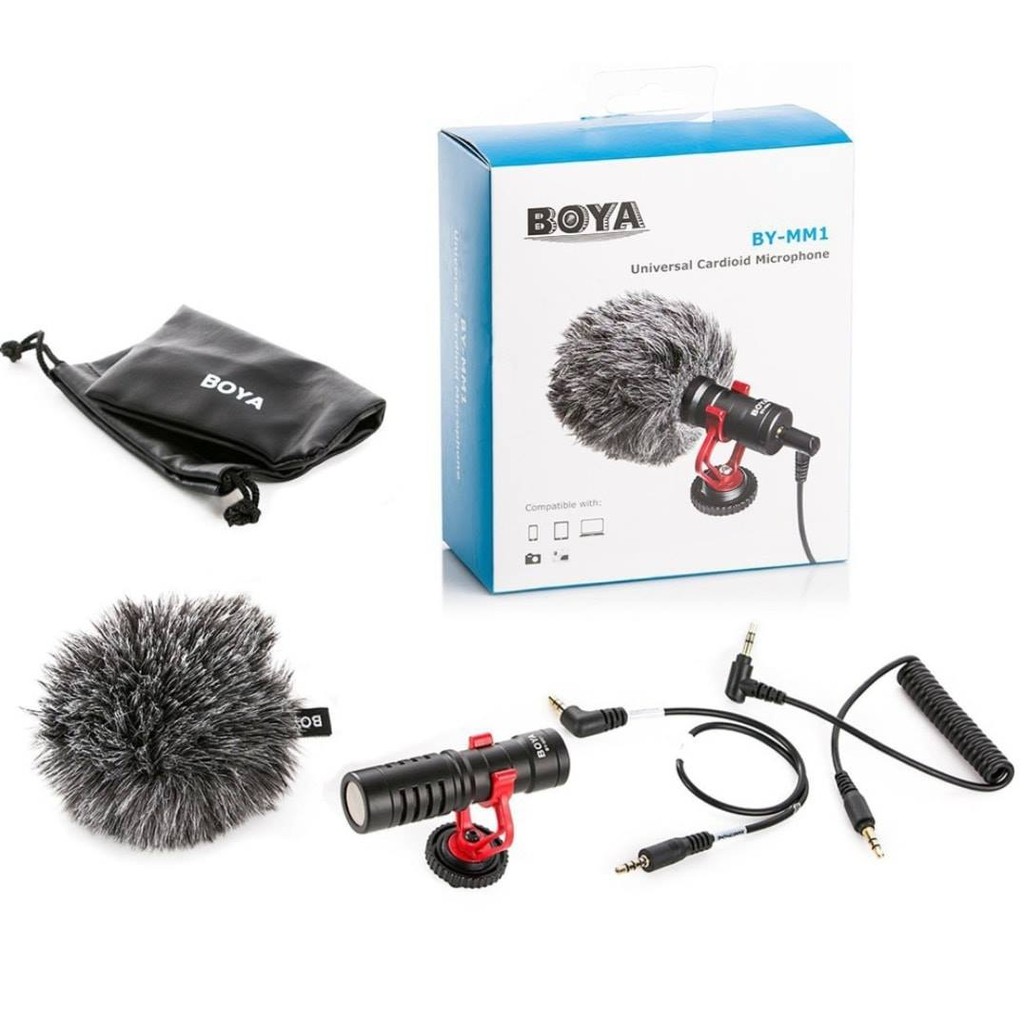 Boya by-mm1 microphone ไมค์ยูนิเวอร์แซล  สำหรับติดกล้องDSLR