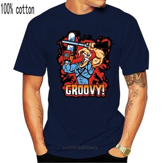 เสื้อยืด พิมพ์ลาย jim Aash evil dead S M L 2 3 Groovy สําหรับผู้ชาย 448550S-5XL