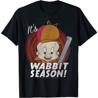 เสื้อยืด พิมพ์ลาย Looney Tunes Elmer Fudd It Wabbit Season สําหรับผู้ใหญ่Size S-5XL