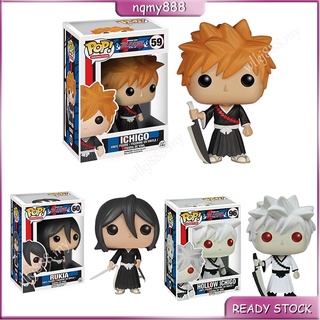 Funko POP ฟิกเกอร์แอกชัน Bleach 59 Ichigo 60 Rukia 96 Hollow Ichigo ของเล่นโมเดลตุ๊กตา