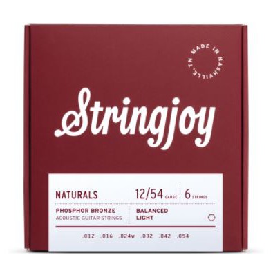 Stringjoy Naturals 12/54 Phosphor Bronze​ ​Acoustic​ Guitar​​ Strings​ US Made สายกีต้าร์โปร่ง