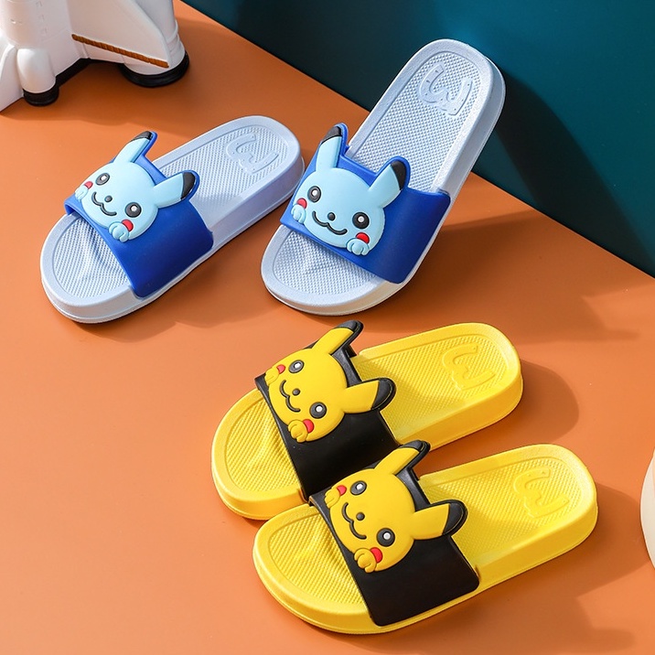 รองเท้าแตะเด็ก PVC รองเท้าเด็ก พื้นกันลื่น แต่งตัวการ์ตูนปิกาจูน่ารัก แฟชั่นเด็ก นุ่ม เบา (พร้อมส่งในไทย) - รูปที่ 6