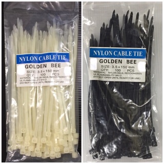 Cable Tie เคเบิ้ลไทร์ ยาว 6 นิ้ว สีขาว สีดำ