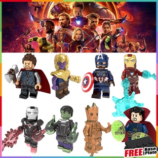 ของเล่นตัวต่อฟิกเกอร์ Marvel Iron Man Hulk Thanos ขนาดเล็ก