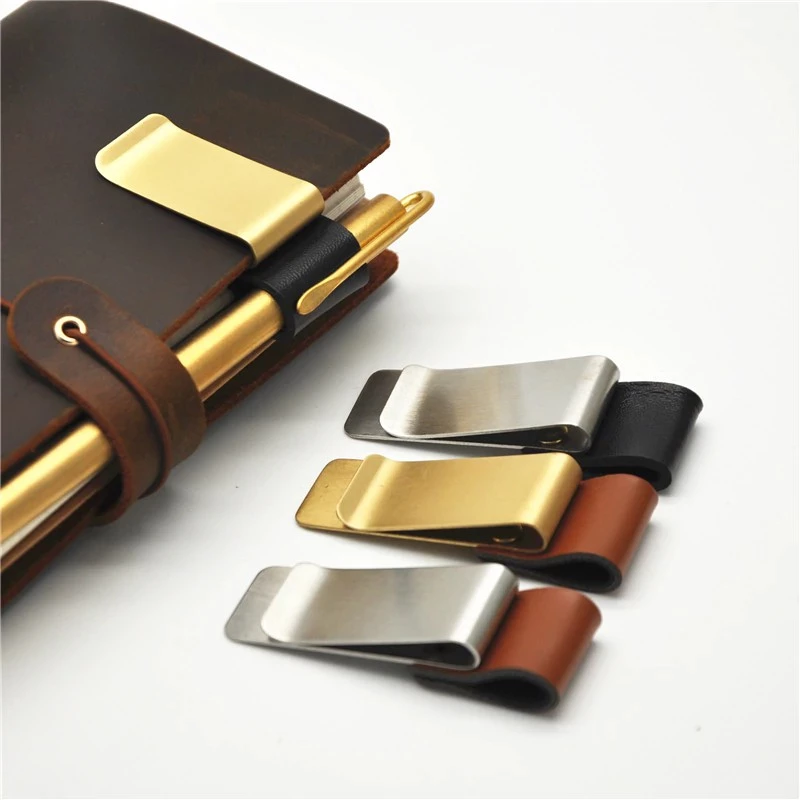 ที่เก็บปากกา เสียบเล่ม Traveler's Notebook ⭐️มีหลายสี TN Leather Metal Clip Pen Holder mimisplan
