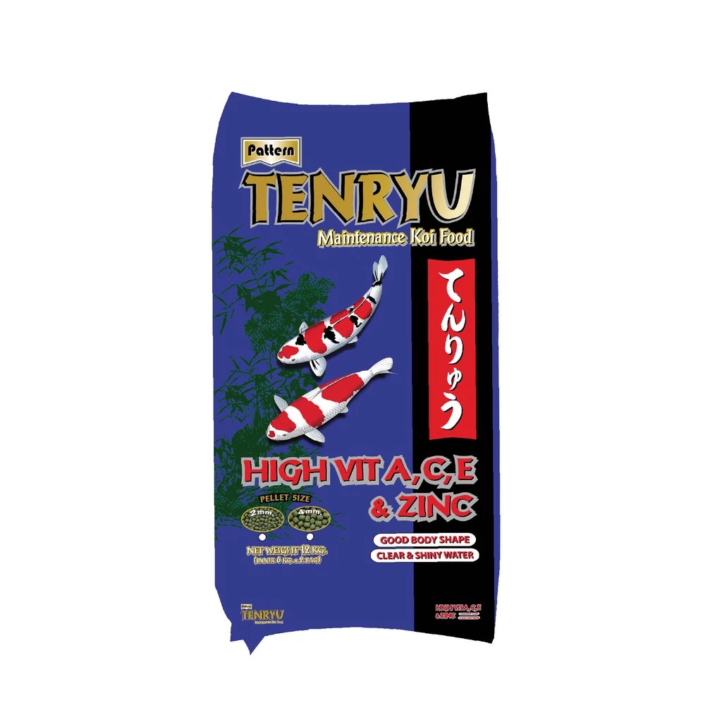 Tenryu Maintenance อาหารปลาคาร์ฟเท็นริวน้ำเงิน ขนาด 12 กก. เม็ด L ลอยน้ำ(4 ม.ม) 1 ถุง