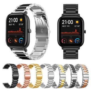 สายนาฬิกาข้อมือสเตนเลส 20 มม. สําหรับ Xiaomi Huami Amazfit GTS 4 3 2 2e 4Mini 2Mini 2e