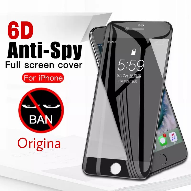 LAYAR Glass 6D Anti Spy iPhone 6 6s / 6+ 6 Plus / 7 / 7+ 7 Plus / 8 / 8+ 8 Plus Premium Tempered Gla