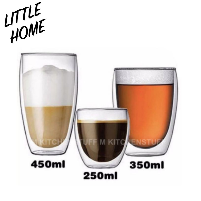 LITTLEHOME แก้ว แก้วสองชั้น ขนาด 80 - 250 - 350 - 450 ml (A5)
