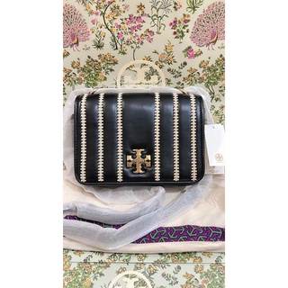 พร้อมส่ง 🔥🔥Sale 11399🔥🔥ถูกจนวัวตายความล้ม Shop ไทย 30000จ้า รุ่นใหม่ Tory Burch KIRA RAFFIA STRIPE CHAIN SHOULDER BAG