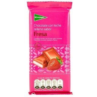 ช็อกโกแลตสอดไส้ช็อกโกแลตสตรอเบอร์รี่ El Corte Ingles Chocolate Filled Milk Chocolate Strawberry Flavour  100g.