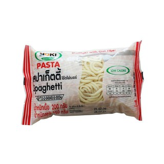 เส้นโอ๊ต MOKI สปาเก็ตตี้โอ๊ตไฟเบอร์ผสมบุก บุกเพื่อสุขภาพ Oat Fiber Spaghetti with Konjac ขนาด 200 กรัม