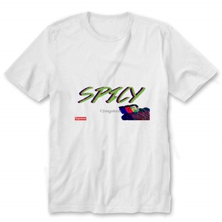 เสื้อยืด ลาย Spicy Meme 45 w DMN สีขาว