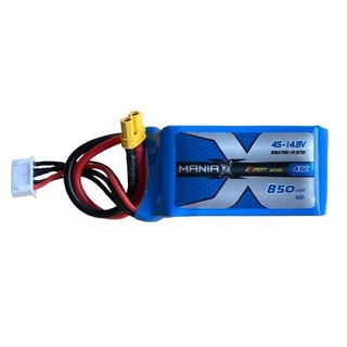 [แบตเตอรี่ 4เซล] ManiaX 4S 14.8V. 850mAh 45C XT30 plug Lipo battery pack