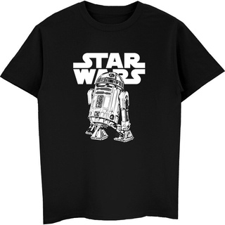 [S-5XL] เสื้อยืดแขนสั้น ผ้าฝ้าย 100% พิมพ์ลาย Star Wars R2D2 สไตล์ฮาราจูกุ แนวสตรีท เหมาะกับฤดูร้อน สําหรับผู้ชาย