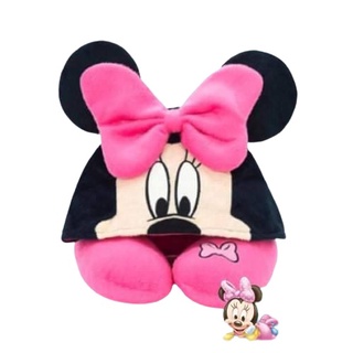 หมอนรองคอ มีหมวก ฮู้ด มินนี่เม้าส์ Minnie mouse ลิขสิทธิ์แท้ 100%