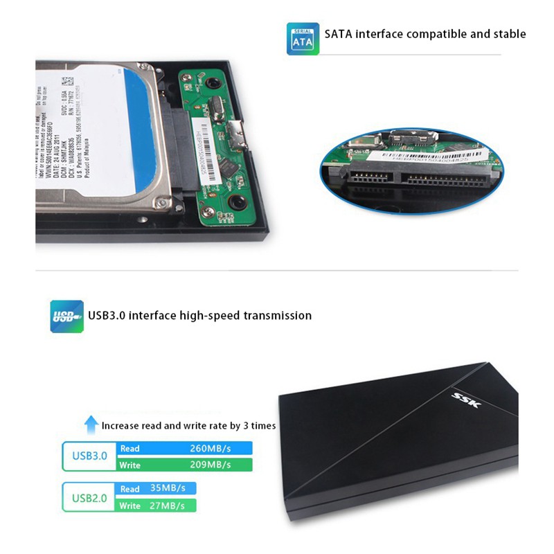 Ssk She088 ฮาร์ดไดรฟ์ 2 . 5 นิ้ว Enclosure Usb3 . 0 Sata Serial สําหรับ ...