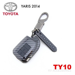 B.S.D ซองกุญแจรีโมท เคสรีโมทกุญแจเคฟล่า TOYOTA รุ่น YARIS 2014 ปุ่มสีดำ รหัส TY 10