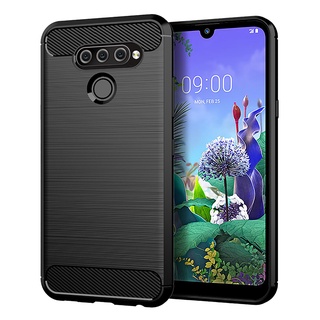 เคสโทรศัพท์ซิลิโคน tpu แบบนิ่ม คาร์บอนไฟเบอร์ ลายทาง กันกระแทก สําหรับ LG Q60 K50 X6 K12 MAX