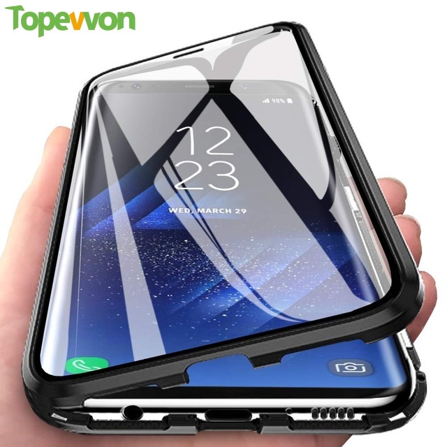 Topewon เคสโทรศัพท์มือถือแบบแม่เหล็กสองด้าน 360 สําหรับ Samsung Galaxy A11 M11 A31 A41 A51 A71 A12 A32 A02S M62
