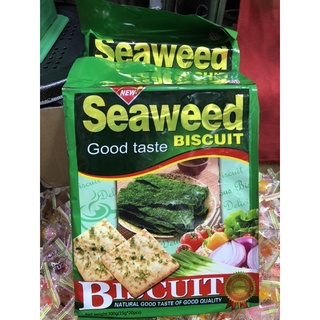 ขนมปังพม่าSeaweedBiscuitรสสาหร่ายขนาด300g20ห่อเล็ก🍘🍘🍘