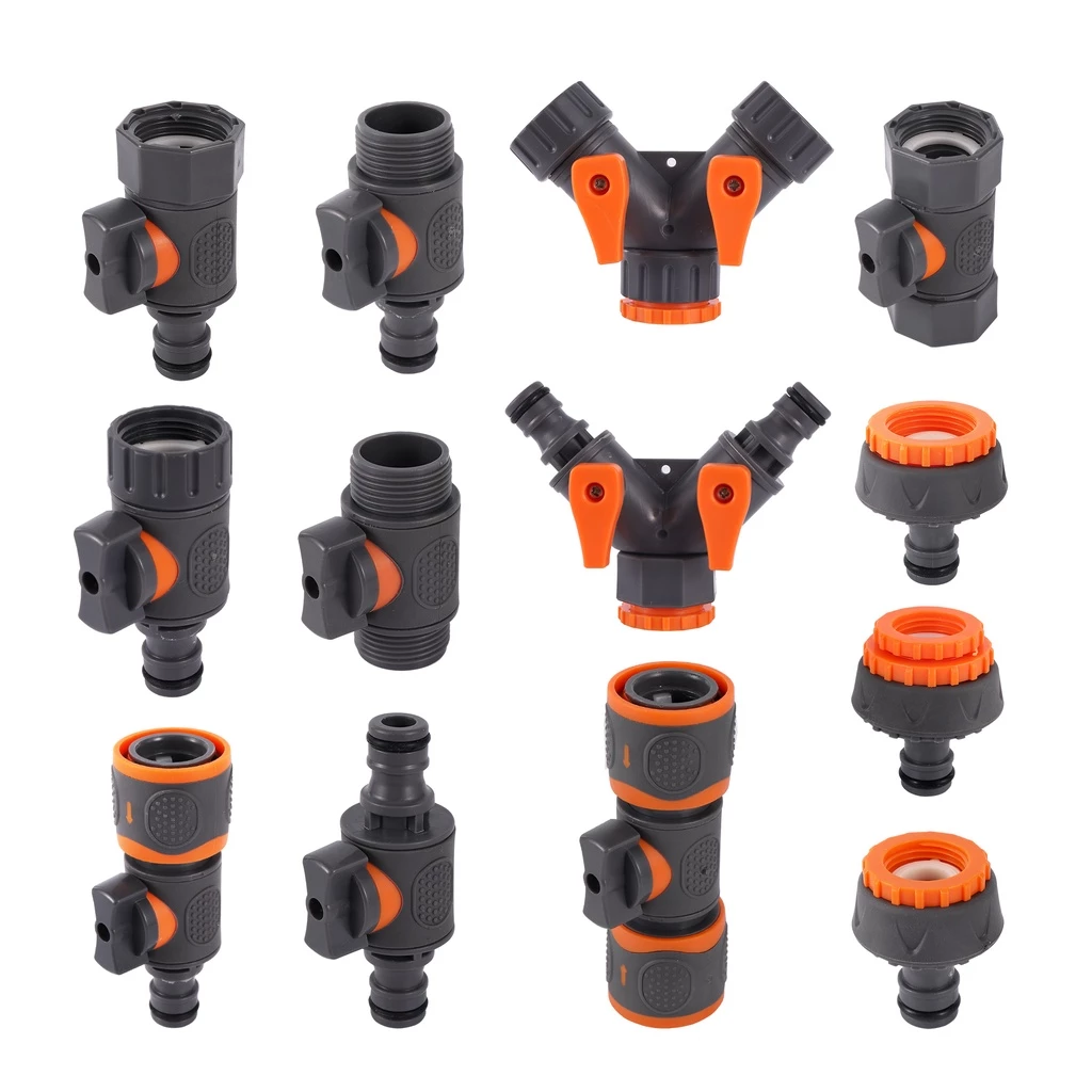 1/2 "3/4" 1 "อะแดปเตอร์เชื่อมต่ออย่างรวดเร็วการเชื่อมต่อวาล์วด้าย สับ น้ําหัวนมร่วมสวนชลประทานล้างรถฟิตติ้ง