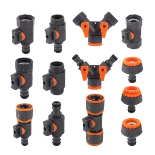 1/2 "3/4" 1 "อะแดปเตอร์เชื่อมต่ออย่างรวดเร็วการเชื่อมต่อวาล์วด้าย สับ น้ําหัวนมร่วมสวนชลประทานล้างรถฟิตติ้ง
