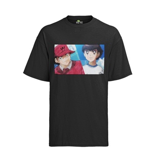 เสื้อยืด พิมพ์ลายการ์ตูนฟุตบอล Captain Tsubasa Keeper Mario สไตล์เรโทร สําหรับผู้ชาย