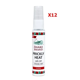 (ยกโหล 12 ขวด)Snake Brand ตรางู คูลลิ่ง มิสท์ คลาสสิค 30 มล.(สเปรย์เย็น, บอดี้สเปรย์, Cooling Mist Spray)