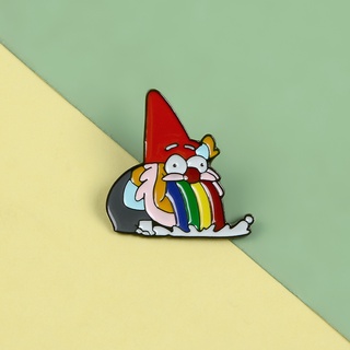 Santa Claus Metal Pins Vomit Rainbow Hard Enamel Pins Funny Christmas Brooches Badges Lapel  Bag Pins Jewelry Gifts