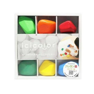 AOZORA สีเทียนสหรับเด็กไอซีไอ icicolor 6-colour stone-shaped non-toxic Crayons (300 g)