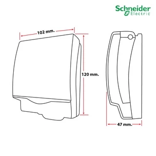 Schneider Electric ฝาครอบกันน้ำ เหมาะสำหรับใช้ภายนอกอาคาร กันน้ำ IP55, Weatherproof สีใส รุ่น AvatarOn E รหัส E223R_TR