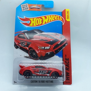 รถเหล็ก Hotwheels CUSTOM 15 FORD MUSTANG สีแดง เบอร์ 15 (ib20)