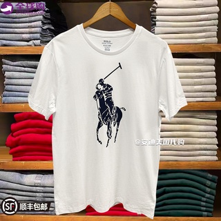 RALPH LAUREN เสื้อยืดแขนสั้น คอกลม เข้ารูป ลายม้าตัวใหญ่ สไตล์อเมริกัน สําหรับผู้ชายS-5XL