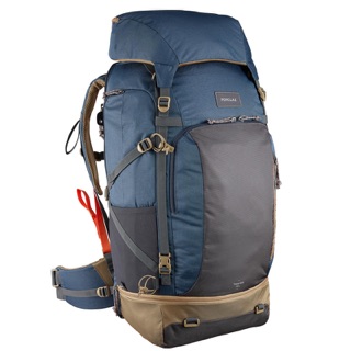 กระเป๋าเป้สะพายหลังแบบล็อคได้ขนาด 70 ลิตร รุ่น TRAVEL500 (สีน้ำเงิน) QUECHUA