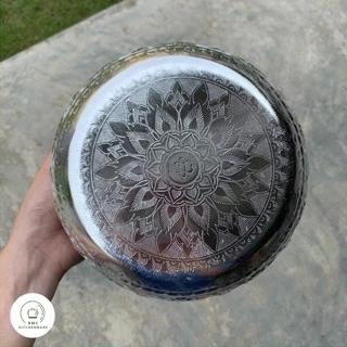 ชุดขันน้ำพร้อมพานรองลายไทย อลูมิเนียม ตรากระเช้า ขนาด 18/20 cm ขันลายไทย ขันพานรอง ขัน