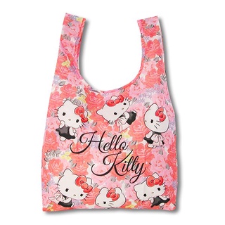 กระเป๋า Hello Kitty Eco Bag ลาย Rose พับได้ พกพาสะดวก ขนาด 57.5 x 32.5 ซม. / ตอนพับ 15 x 17 ซม.