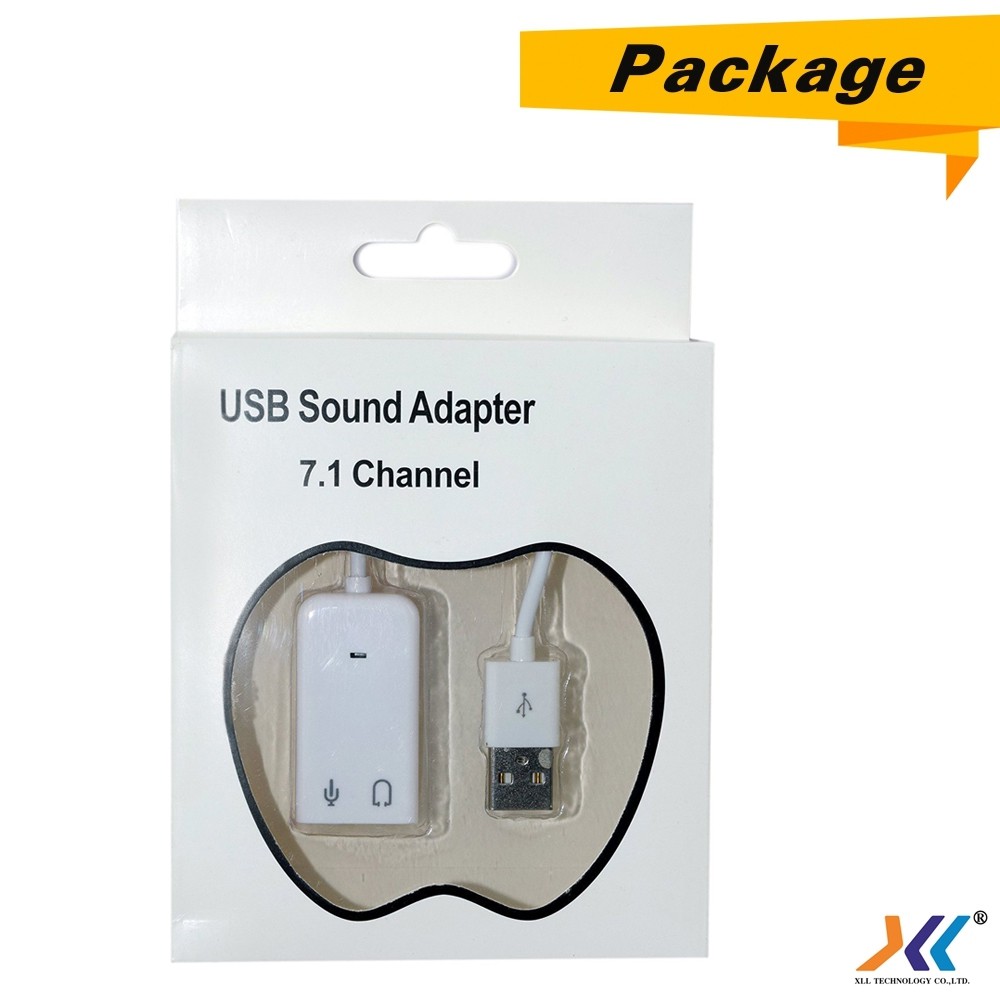 7.1 Channel Audio Sound Card Adapter 3D / USBการ์ดเสียงเสมือนจริง 7.1 3D ภายนอก USB อะแดปเตอร์ 3.5mm
