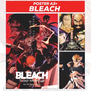 โปสเตอร์อนิเมะ BLEACH Ichigo Kurosaki Rukia Kuchiki Renji Abarai Zaraki Kenpachi ขนาด A3+