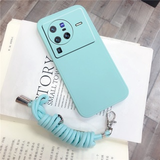 2022 New ใหม่ เคสโทรศัพท์มือถือ วีโว่ VIVO X80 Pro / X80 / X70 Pro / X70 5G New Cellphone Case Housing TPU Softcase Phone Casing with Neck Strap Rope Back Cover VIVOX80 X80Pro VIVOX80Pro