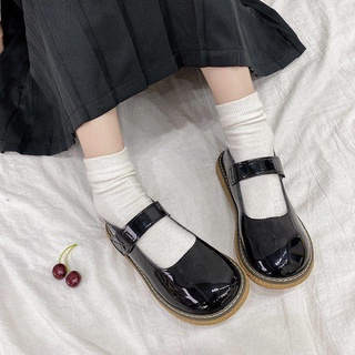 แฟชั่น♨◑♨Cute Round Toe Bowknot Big Toe Shoes jk shoes Japanese all-matchสไตล์วิทยาลัยรองเท้าหนังขนาดเล็กนักเรียนหญิงเกา