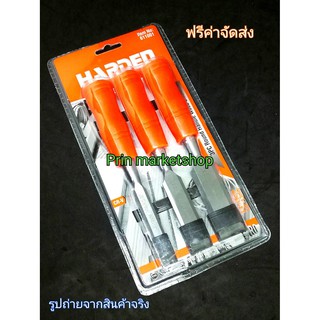 HARDEN สิ่วช่างไม้ 3 ตัวชุด ด้ามไฟเบอร์ ตอกได้ WOOD CHISEL SET