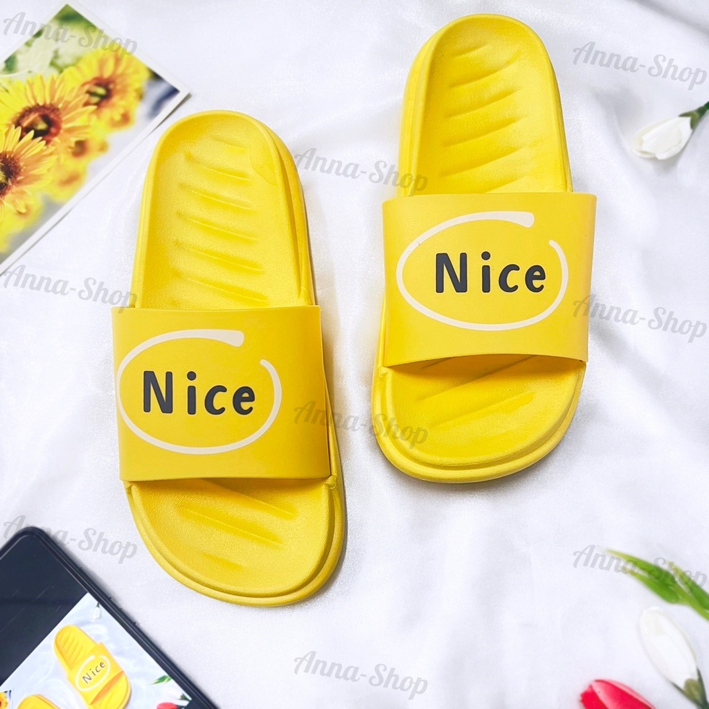 รองเท้าแตะแบบสวมลายNice พื้นนุ่มนิ่มหลากสีสไตล์น่ารัก ส่งจากไทย🍓พร้อมส่ง🍍 T73