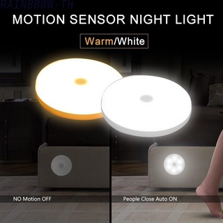 RAINBBWW~Motion Sensor Nightlight Indoor Cabinet Light USB Rechargeable Wireless LED Night Lights Body Induction Magnetic#Ready Stock